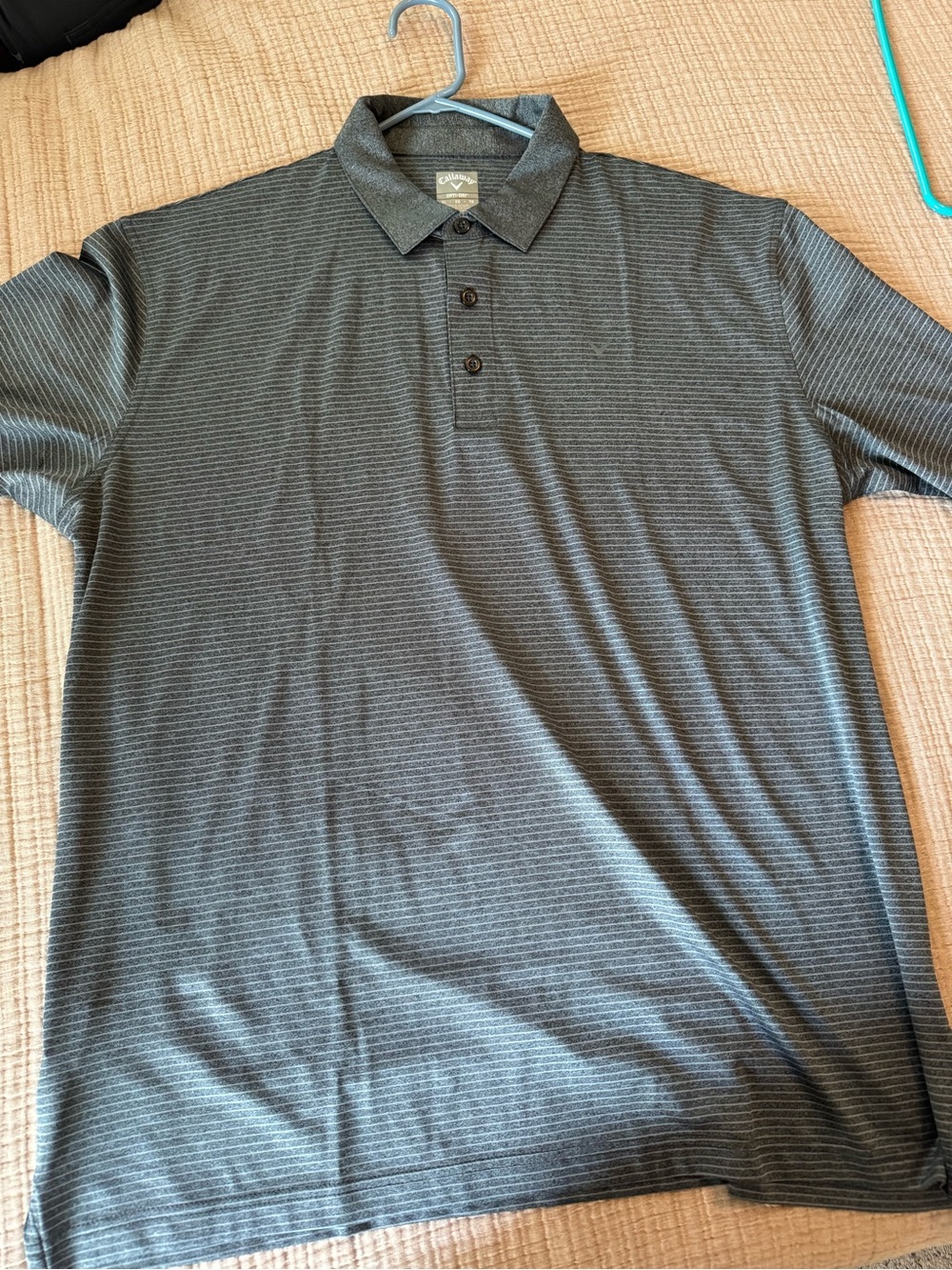 Callaway Men's Charcoal Striped Performance Polo